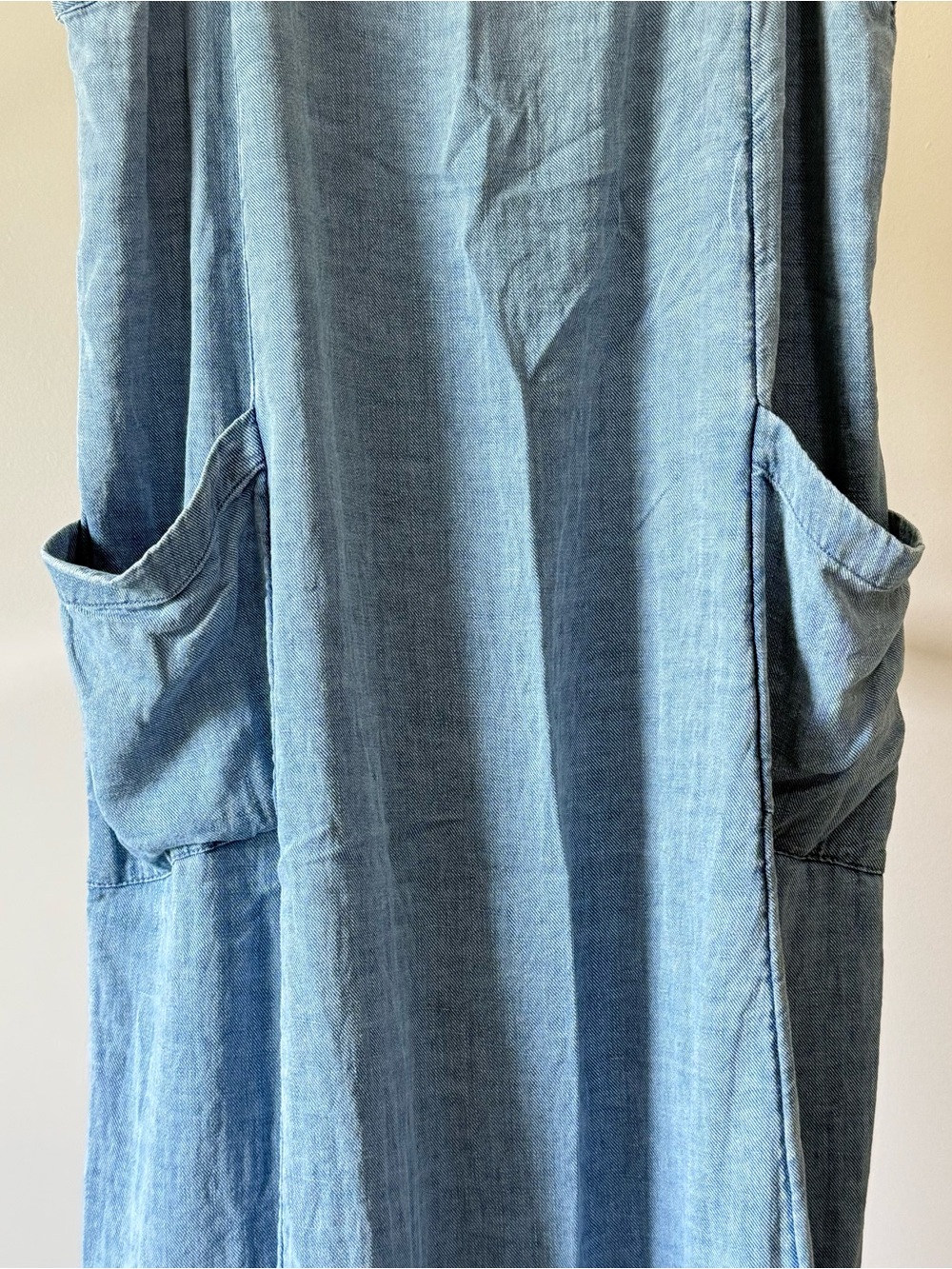 Pure Jill Indigo J Jill 100% Cotton Apron Pinafore Jumper Maxi Dress M - Picture 4 of 14